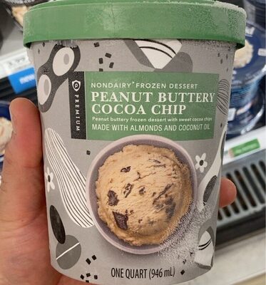 Peanut Buttery Cocoa Chip Nondairy Frozen Dessert With Sweet Cocoa Chips, Peanut Buttery Cocoa Chip