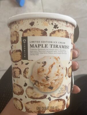 Maple Tiramisu-Flavored Limited Edition Ice Cream With A Decadent Espresso-Flavored Caramel Swirl, Studded With Chocolatey Espresso Flakes And Maple-Flavored Candy Bits, Maple Tiramisu