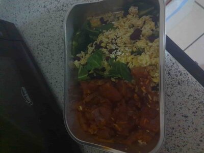 Sweet And Spicy Jerk Chicken Thighs With Rice, Beans, And Vegetables, Sweet And Spicy