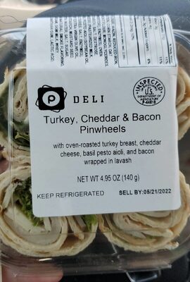 Turkey, Cheddar & Bacon Pinwheels, Turkey, Cheddar & Bacon