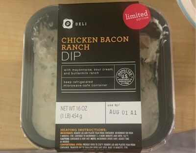Chicken Bacon Ranch With Mayonnaise, Sour Cream, And Buttermilk Ranch Dip, Chicken Bacon Ranch