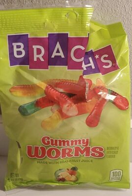 Gummy Worms Candy, Cherry, Orange, Lemon, Pineapple, Green Apple