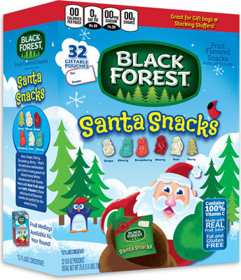 Cherry, Cherry, Grape, Strawberry, Pear, Berry Fruit Flavored Santa Snacks, Cherry, Cherry, Grape, Strawberry, Pear, Berry