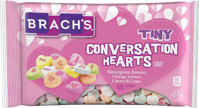 Tiny Conversation Hearts, Wintergreen, Banana, Orange, Lemon, Cherry, Grape