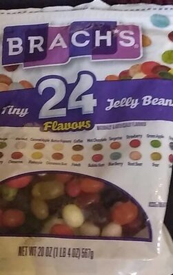 24 Flavors Tiny Jelly Beans, Lemon, Angel Food Cake, Mango, Coconut, Caramel Apple, Butter Popcorn, Coffee, Mint Chocolate, Tangerine, Strawberry, Green Apple, Grape, Watermelon, Chocolate Pudding, Raspberry, Cinnamon, Pineapple, Cinnamon Bun, Peach, Bubb