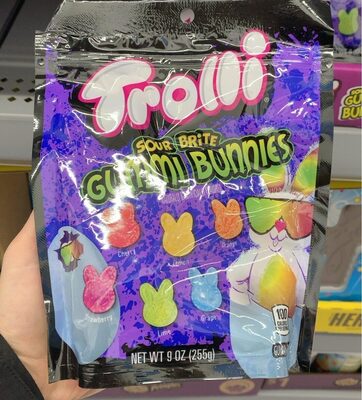 Cherry, Lemon, Orange, Strawberry, Lime, Grape Flavored Sour Brite Gummi Bunnies Candy, Cherry, Lemon, Orange, Strawberry, Lime, Grape