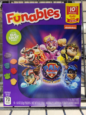 Funables Paw Patrol The Movie Fruit Flavored Snacks, 0.8 Oz, 10 Count