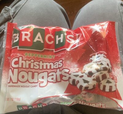 Peppermint Flavored Christmas Nougats Candy, Peppermint