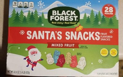 Mixed Fruit Flavored Santa's Snacks, Cherry, Grape, Berry, Strawberry, Cherry, Pear