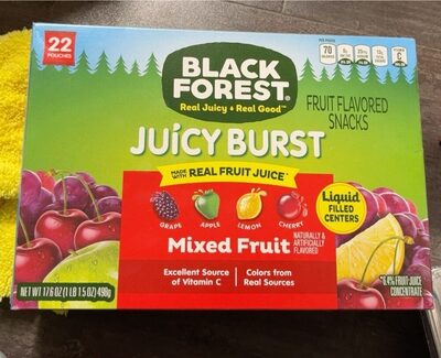 Lemon, Grape, Cherry, Apple Mixed Fruit Juicy Burst Fruit Flavored Snacks, Lemon, Grape, Cherry, Apple