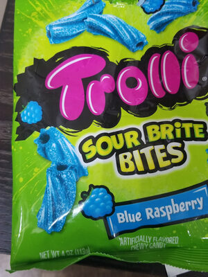 Trolli, Sour Brite Bites Chew Candy, Blue Raspberry, Blue Raspberry
