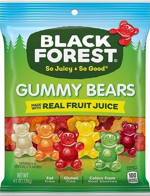 Black Forest Gummy Bears, 4.5 Oz, Cherry; Lemon; Pineapple; Orange; Apple; Strawberry