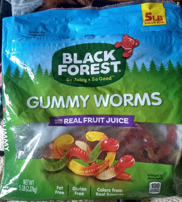 Orange, Lemon, Pineapple, Cherry, Apple Flavored Gummy Worms, Orange, Lemon, Pineapple, Cherry, Apple