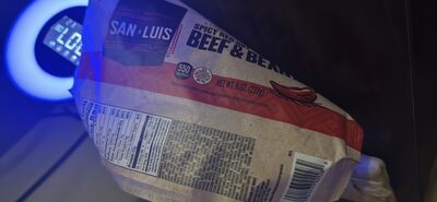 Spicy Red Hot Beef & Bean Burrito, Beef & Bean