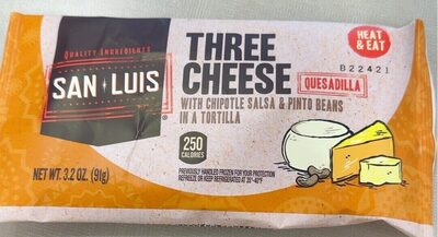 Three Cheese With Chipotle Salsa & Pinto Beans In A Tortilla, Three Cheese