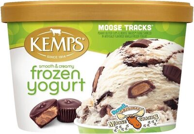 Original Moose Tracks Peanut Butter Cups & Moose Tracks Fudge Swirled In Flavored Vanilla Smooth & Creamy Frozen Yogurt, Original Moose Tracks