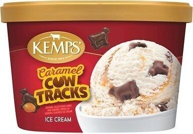Caramel Cow Tracks Caramel Filled Fudge Cows And Caramel Swirls In Caramel Flavored Ice Cream, Caramel Cow Tracks