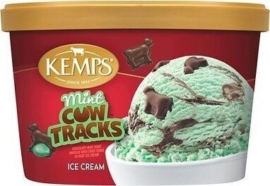 Mint Cow Tracks Chocolaty Mint Cows Swirled With Thick Fudge In Mint Ice Cream, Mint Cow Tracks