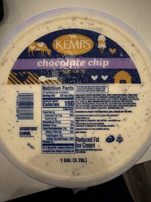 Chocolate Chip Flavored Vanilla Reduced Fat Ice Cream With Chocolate Flavored Chips, Chocolate Chip