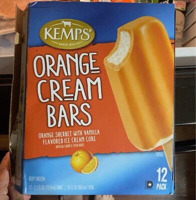 Orange Sherbet With Vanilla Ice Cream Core Bars, Orange Sherbet With Vanilla