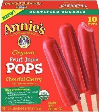 Cheerful Cherry Organic Fruit Juice Pops, Cheerful Cherry