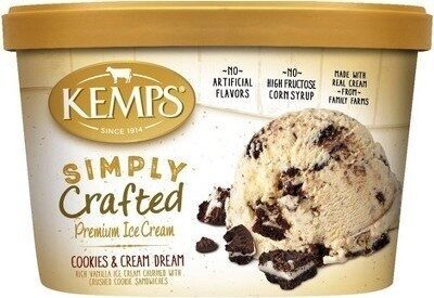 Rich Vanilla Churned With Crushed Cookie Sandwiches Premium Ice Cream, Cookies & Cream Dream