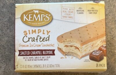 Salted Caramel Blondie Salted Caramel Swirled In Sweet Cream Ice Cream Between Blondie Wafers Premium Ice Cream Sandwiches, Salted Caramel Blondie