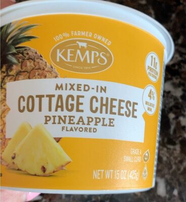 Pineapple Flavored Small Curd Mixed-In Cottage Cheese, Pineapple