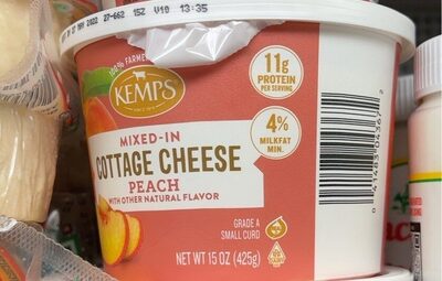 Peach Mixed-In Small Curd Cottage Cheese, Peach