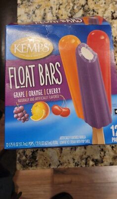 Grape, Orange, Cherry Flavored Vanilla Lowfat Ice Cream With Pop Shell, Grape, Orange, Cherry