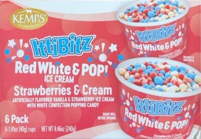 Strawberries & Cream Red White & Pop Ice Cream, Strawberries & Cream