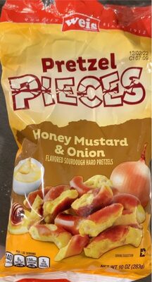 Honey Mustard & Onion Flavored Sourdough Hard Pretzels Pieces, Honey Mustard & Onion