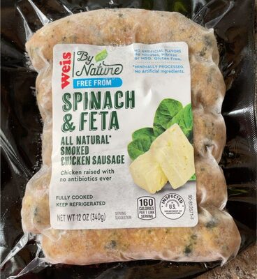 Spinach & Feta Smoked Chicken Sausage, Spinach & Feta