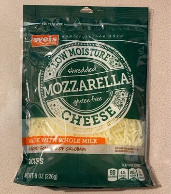 Mozzarella Low Moisture Shredded Cheese, Mozzarella