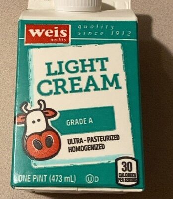 Weis Quality, Grade A Light Cream Ultra-Pasteurized Homogenized, Light, Light