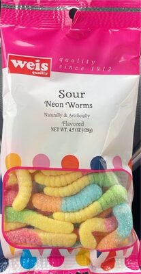 Sour Neon Worms Candy, Sour Neon Worms