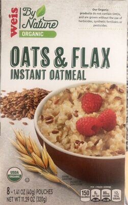 Oats & Flax Organic Instant Oatmeal, Oats & Flax