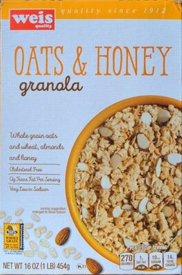 Oats & Honey Granola Whole Grain Oats And Wheat, Almonds And Honey, Oats & Honey Granola