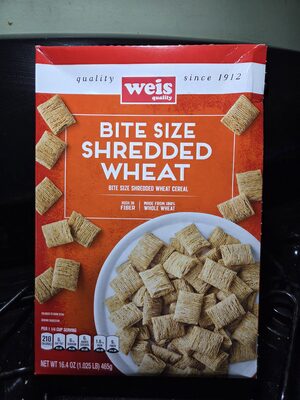 Weis, Shredded Wheat, Bite Size, 100% Natural Whole Grain Cereal