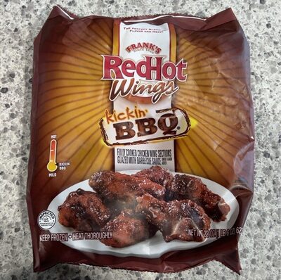 Kickin' BBQ Fully Cooked Chicken Redhot Wings Sections Glazed With Barbecue Sauce, Kickin' BBQ