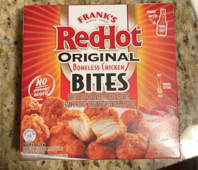 Original Boneless Chicken Bites White Meat Chicken Fritters Glazed With Frankos Redhot Originalcayenne Pepper Sauce, Original