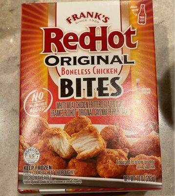 Original Boneless White Meat Chicken Fritters Glazed With Frank's Redhot Original Cayenne Pepper Sauce Bites, Original