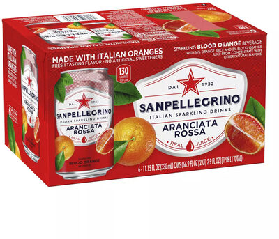 Aranciata Rossa Sparkling Blood Orange Beverage With 16% Orange Juice And 3% Blood Orange Juice From Concentrate, Aranciata Rossa