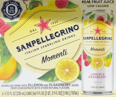 Lemon & Raspberry Italian Sparkling Drinks, Lemon; Raspberry