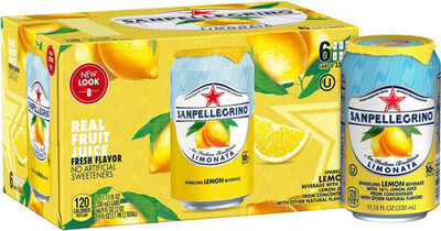 Limonata Sparkling Lemon Beverage With 16% Lemon Juice From Concentrate, Limonata