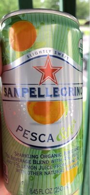 Pesca & Te Sparkling Organic Juice And Tea Beverage Blend With 4% Peach Juice And 1% Lemon Juice From Concentrate, Pesca & Te