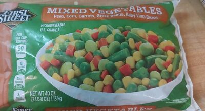 Mixed Peas, Corn, Carrots, Green Beans, Baby Lima Beans Vegetables, Mixed