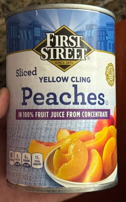 Sliced Yellow Cling Peaches In Fruit Juice, Fruit Juice