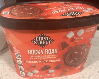 Rocky Road Rich Chocolate Premium Ice Cream With Roasted Almond Pieces And Sweet Mini Marshmallows, Rocky Road