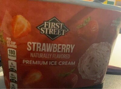 Strawberry Sweet Strawberry Premium Ice Cream With Pieces Of Ripe Strawberries, Strawberry